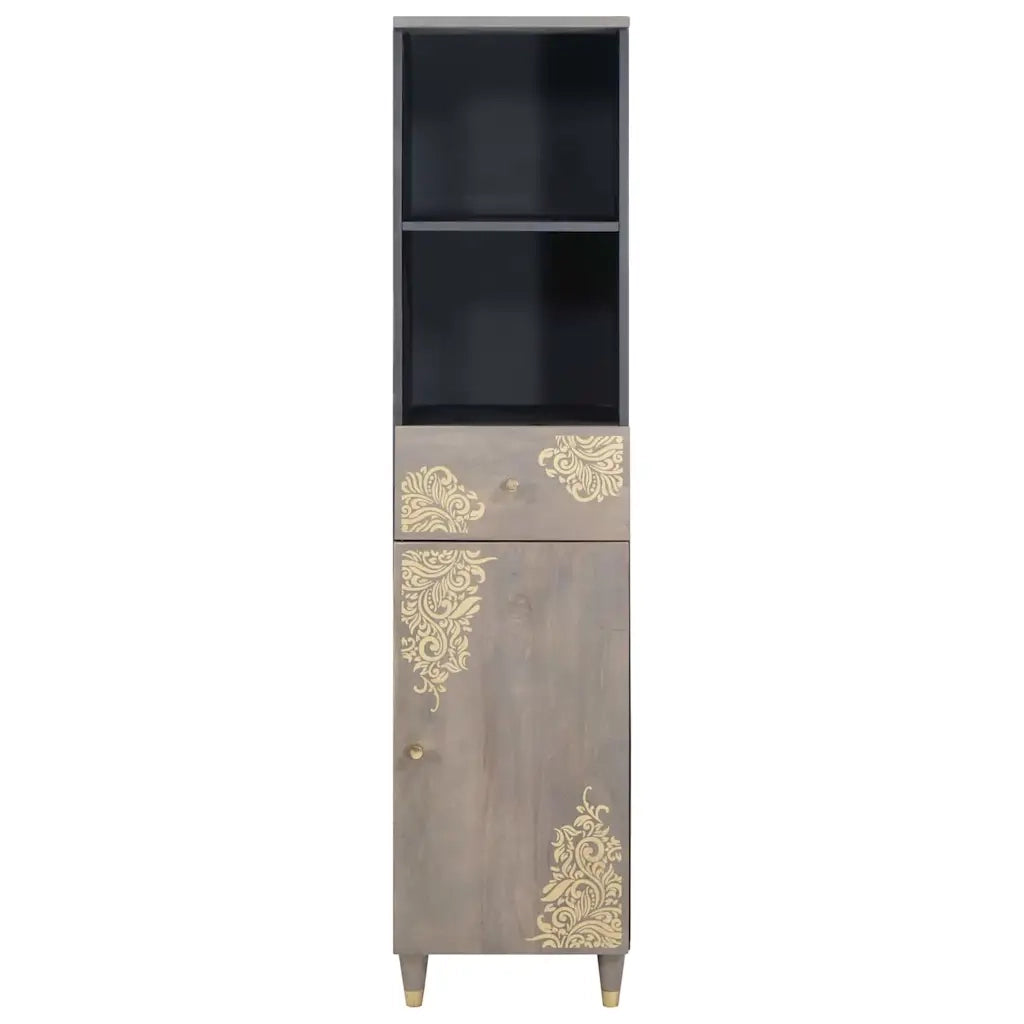 vidaXL Credenza Grigio 38 x 33.5 x 160 cm Legno massello di mango