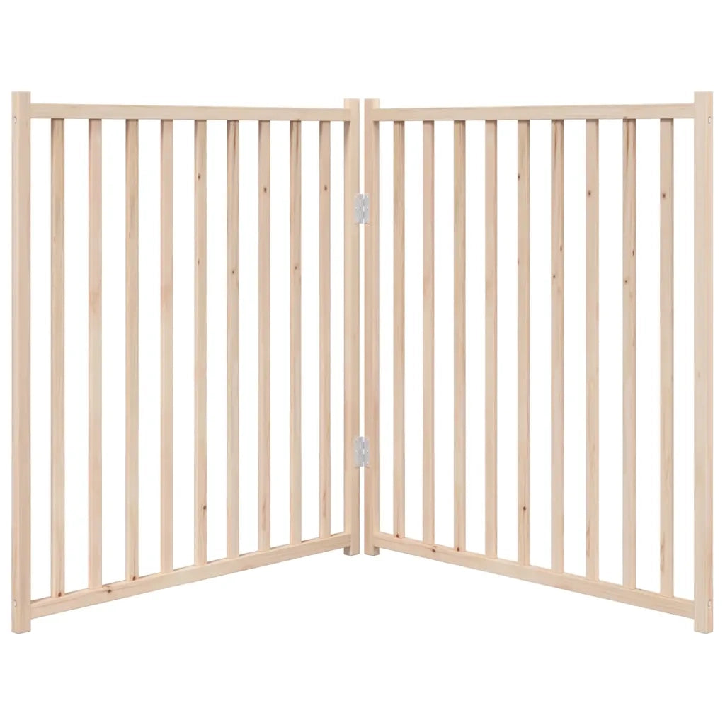 Cancello per Cani Pieghevole 2 Pannelli 160 cm Massello Abete 352274