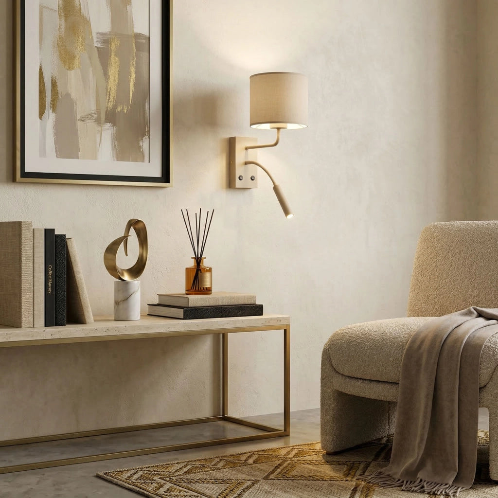 Applique Arden beige 2 luci E27/G9 acciaio Luminex
