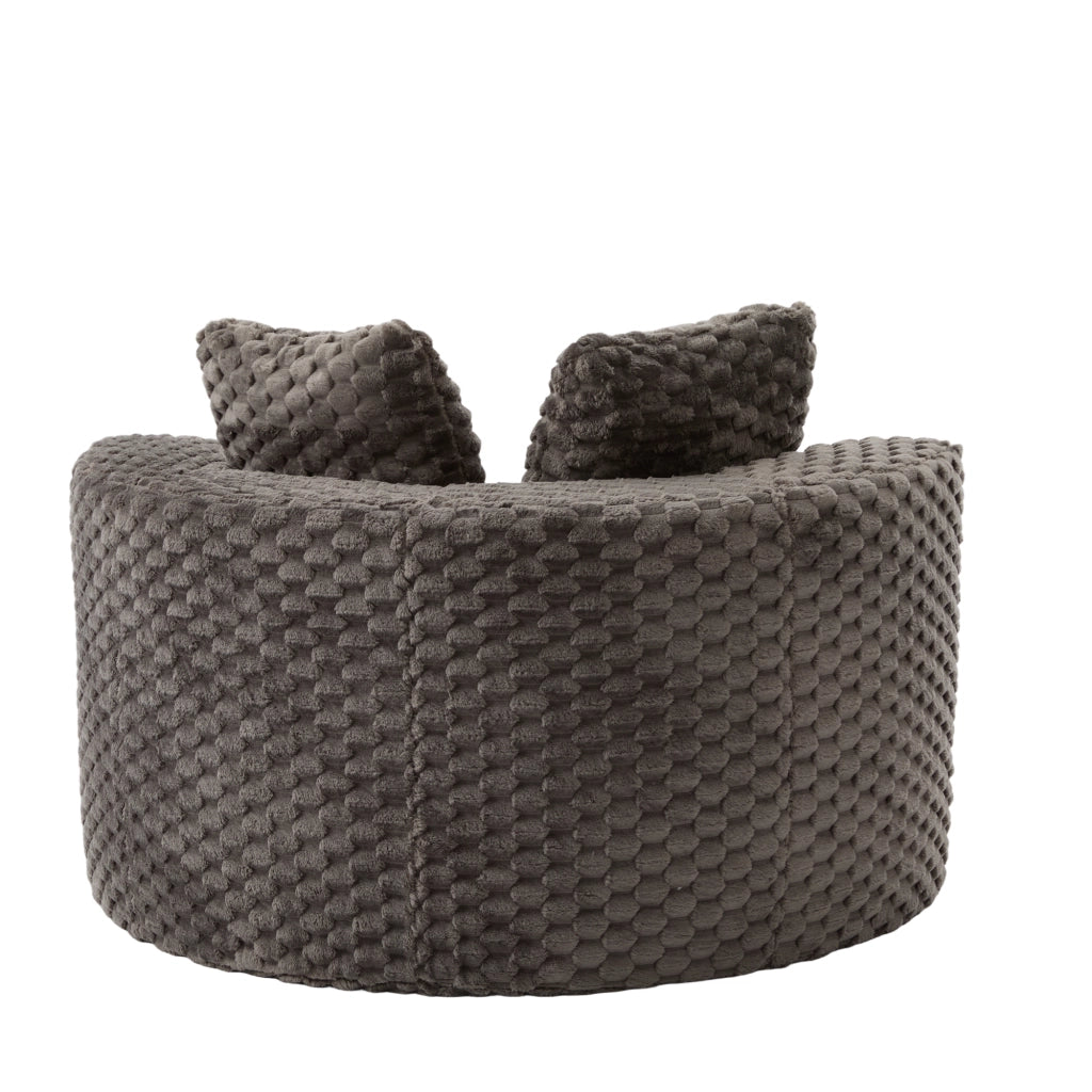 Poltrona Relax con Poggiapiedi ¨C MINIMAL ¨C Tessuto Grigio Scuro, 130x115x103 cm