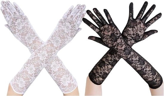 Maniche lunghe guanti da donna per matrimonio, opera e festa, stile vintage.