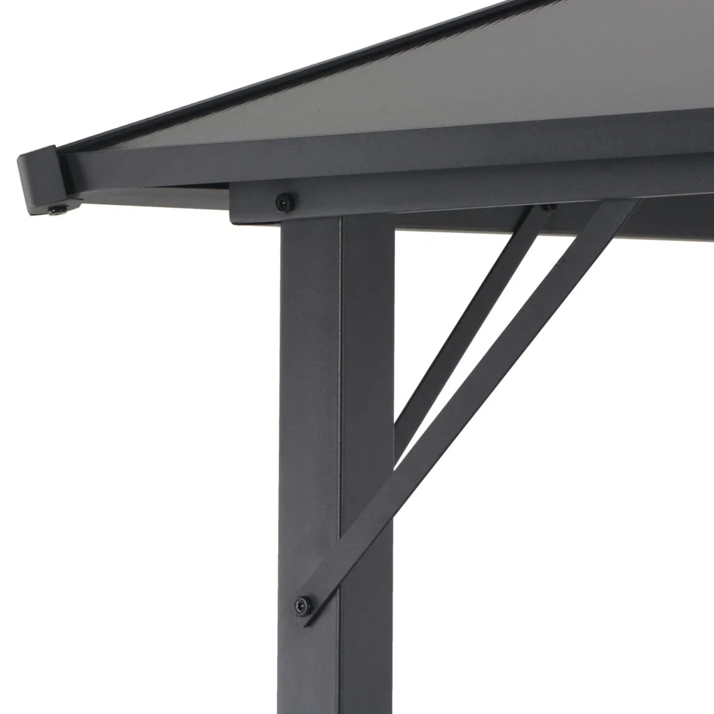 Gazebo con Tettuccio in Alluminio 3x3 m Nero cod mxl 54717