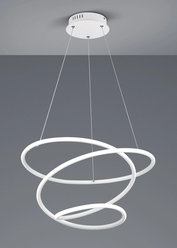 Lampada a Sospensione da Interno a LED SMD in Metallo Bianco Opaco