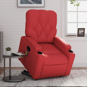Poltrona Alzapersona Reclinabile Massaggio Rosso in Similpelle 3204784