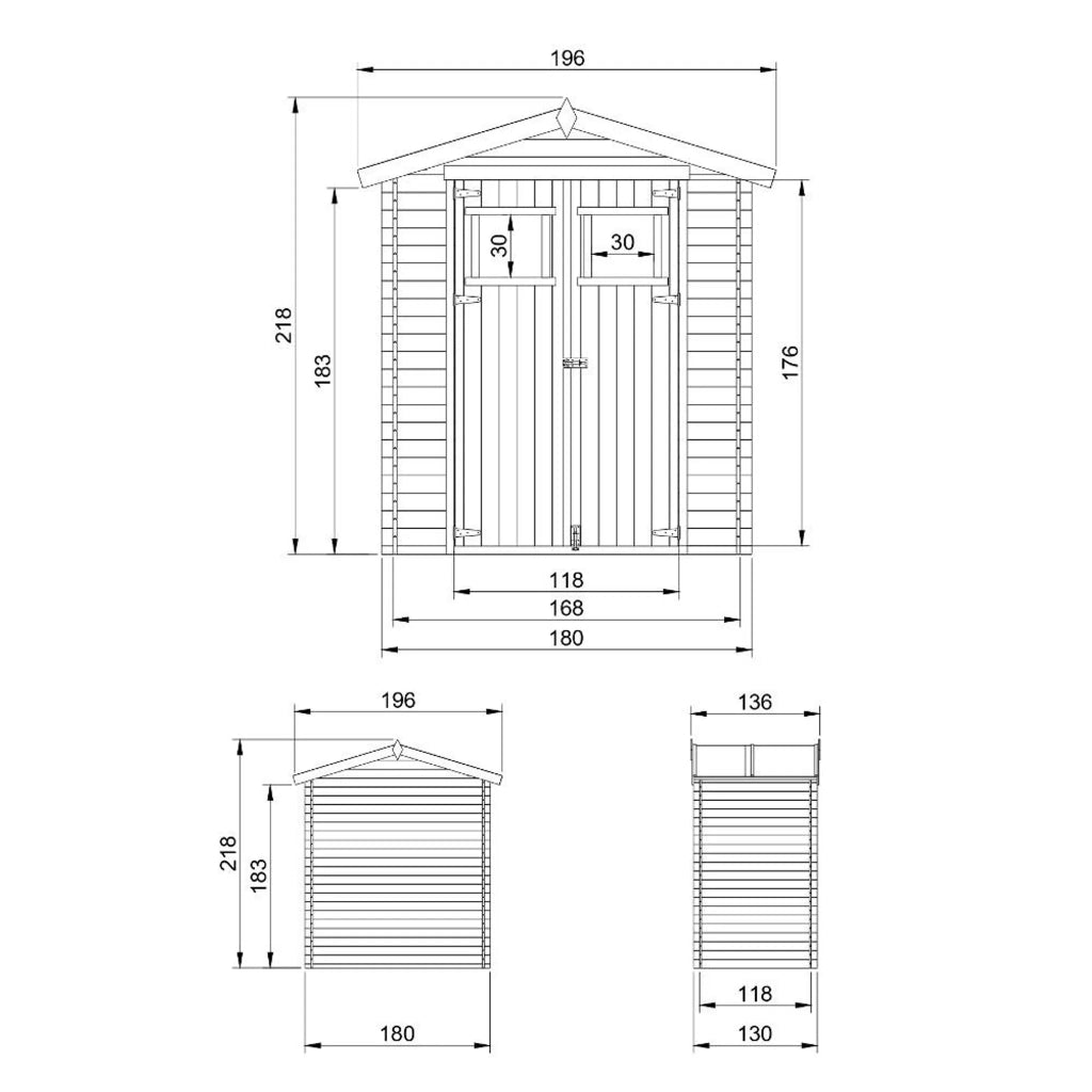 TIMBELA M367+M367G Casetta da Giardino in Legno - 1.98 m2