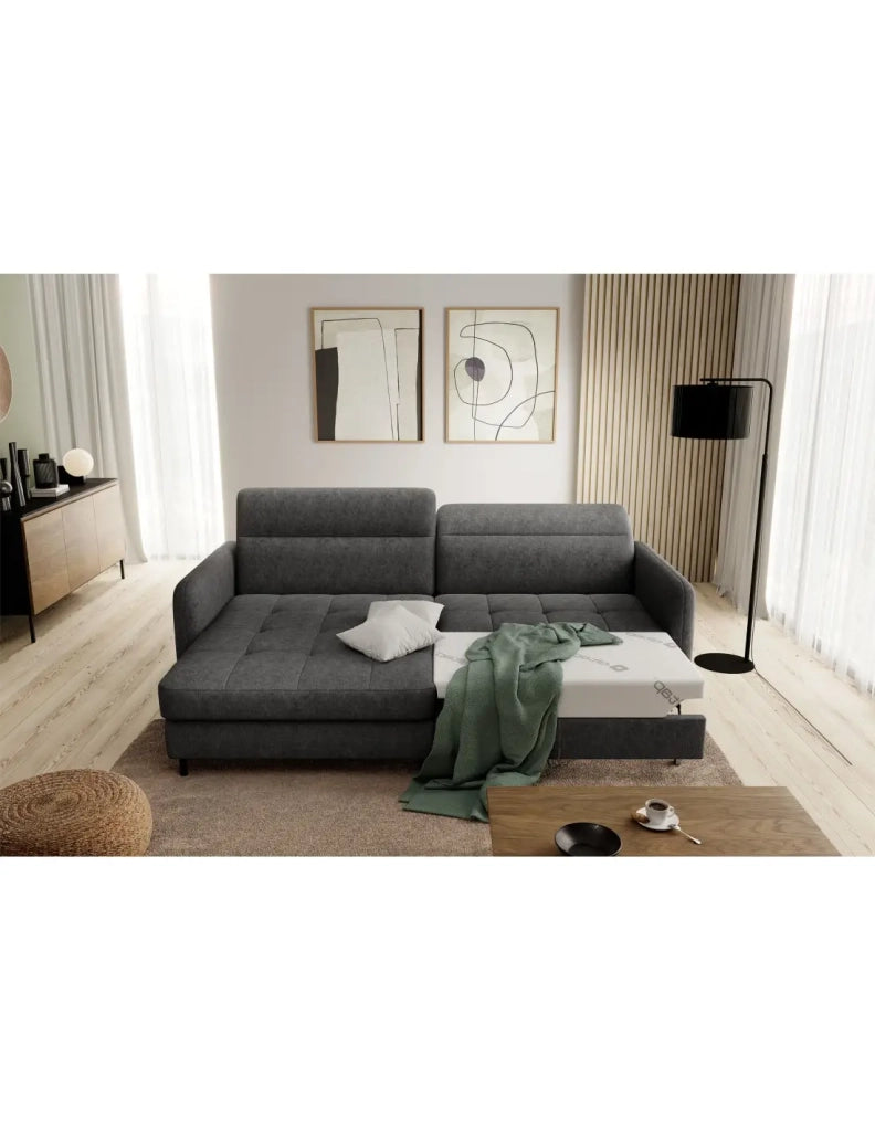Divano ad angolo collezione GOUMSI colore Grigio scuro mélange