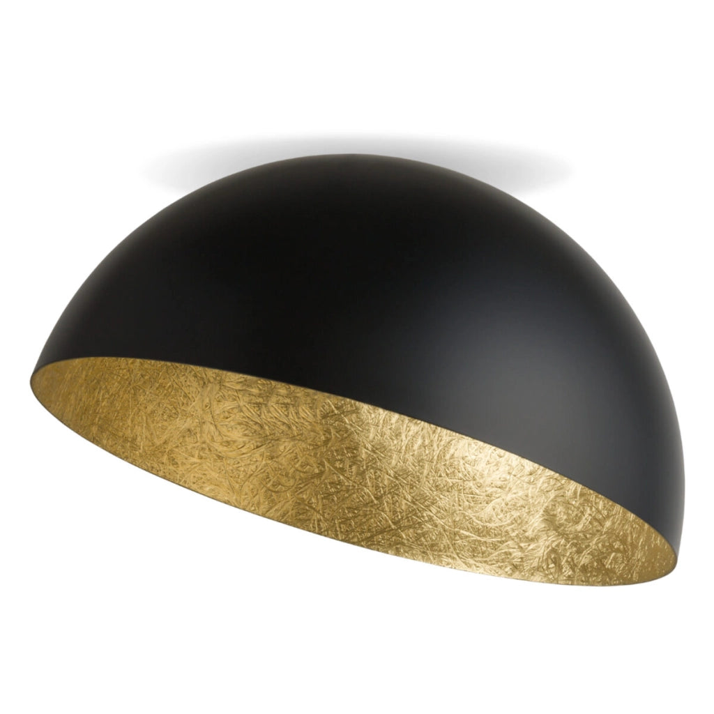 Plafoniera Sfera nera oro cupola 35cm E27 15W Sigma