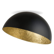 Plafoniera Sfera nera oro cupola 35cm E27 15W Sigma
