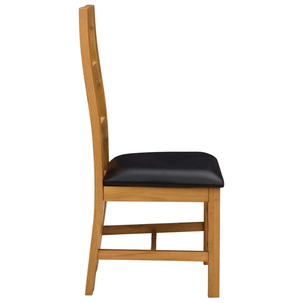 Sedia da pranzo 2 pcs Legno di Quercia Massello Nero 42039166