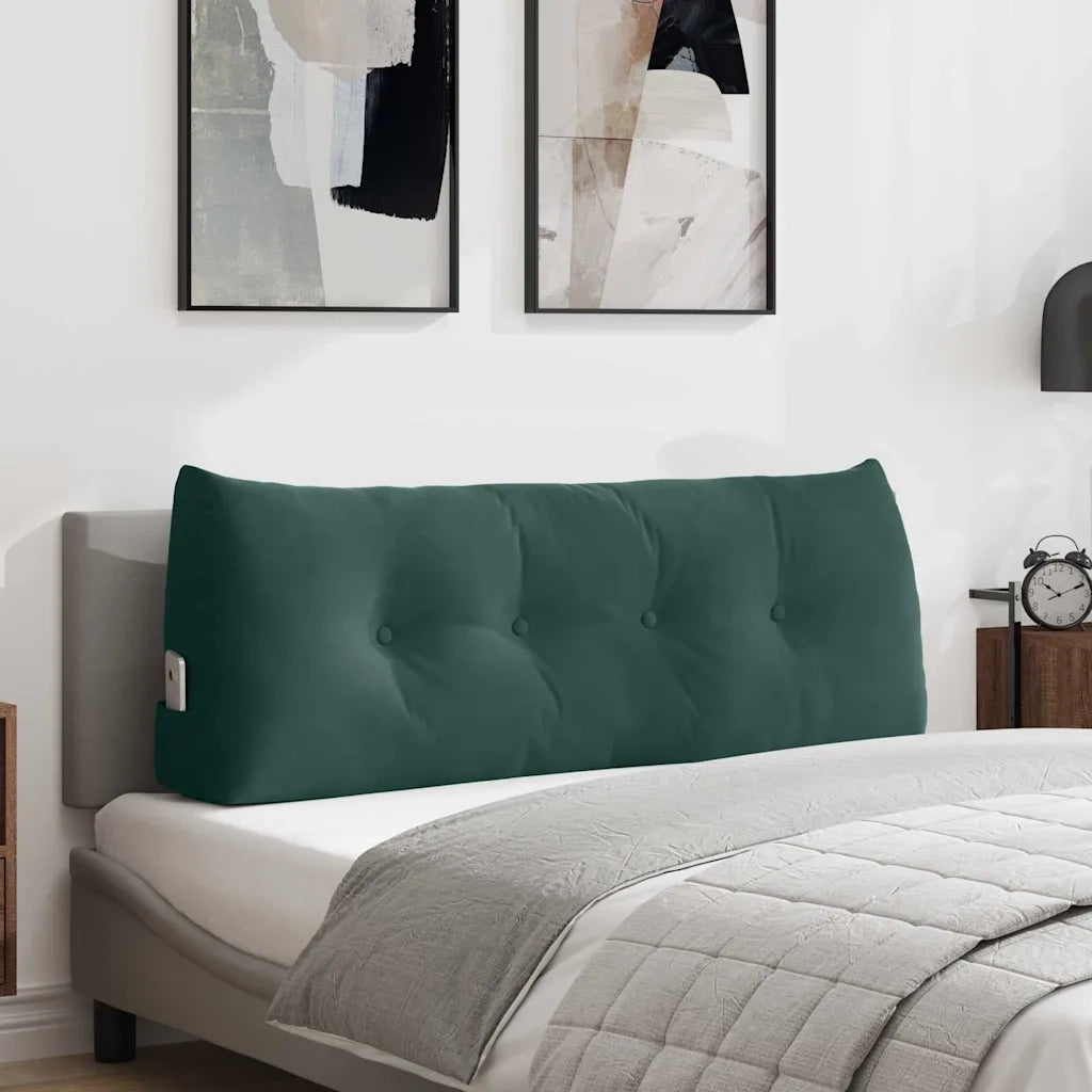 Cuscino per Schiena Verde Scuro 120 x 24 x 50 cm Velluto 42014489