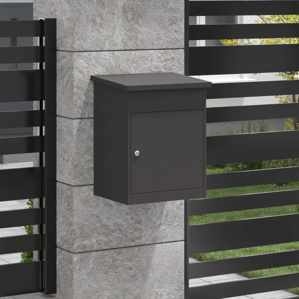Cassetta per pacchi con porta Nero 47.5 x 38 x 59 cm Acciaio 874940