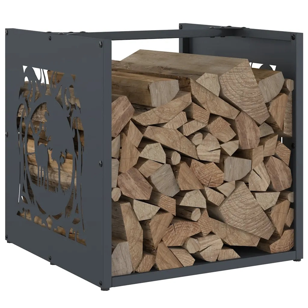 Rastrelliera per Legna da Ardere Antracite 40x40x40 cm 864251