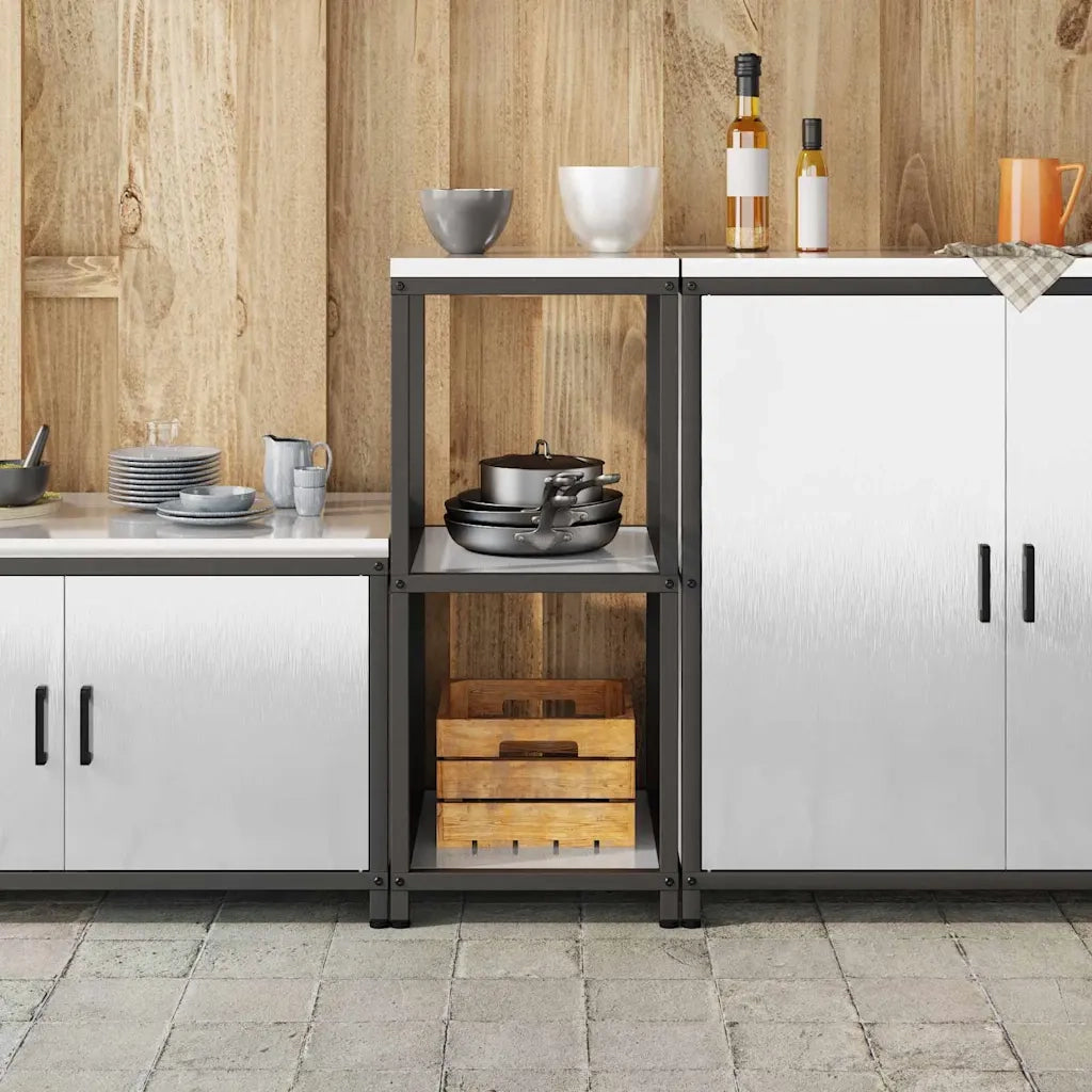vidaXL Mensola per il deposito in cucina Argento Acciaio inossidabile