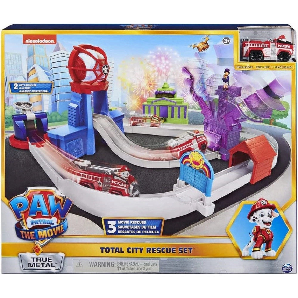 Trade Shop - Pista Macchinine Total City Rescue Con Veicolo Di Marshall Paw Patrol Giocattoli -