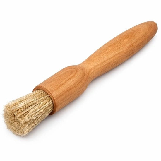 Spazzola per cucina con manico di legno di cerro trattato con olio - Spazzola per superfici - Spazzola per cucina - Setole naturali - Larghezza 2,5 cm - Lunghezza 18 cm