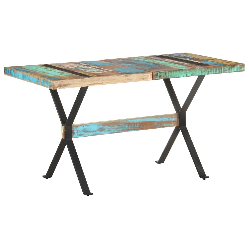 Tavolo da Pranzo 140x70x76 cm in Legno Massello di Recupero cod mxl 9654