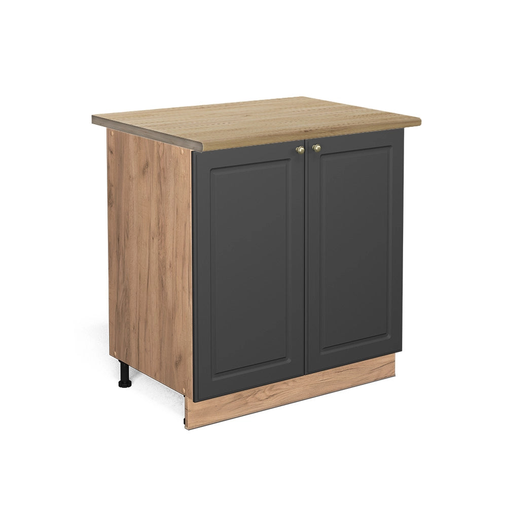 Mobiletto base cucina Fame-Line Antracite-oro/Rovere dorato 80 cm con ripiano, PL Rovere Vicco