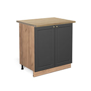 Mobiletto base cucina Fame-Line Antracite-oro/Rovere dorato 80 cm con ripiano, PL Rovere Vicco