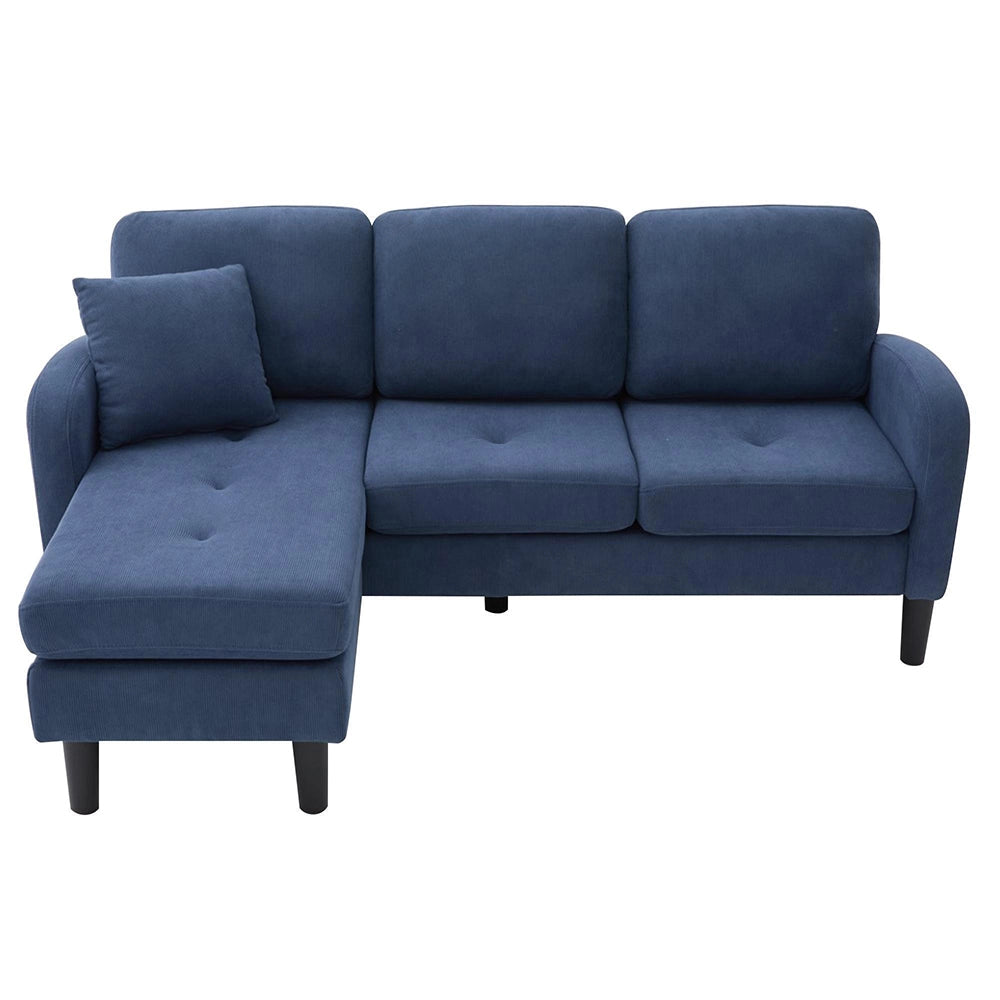 Divano angolare in velluto a coste - Xylo - 166x118x77 cm - Design modulare, ideale per soggiorni, appartamenti e uffici