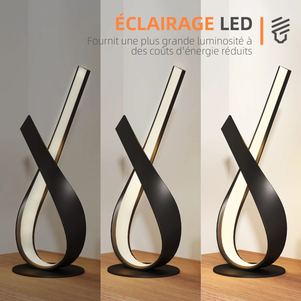 Lampada da tavolo design spirale ¨C zephmum ¨C nero 21x15x43 cm