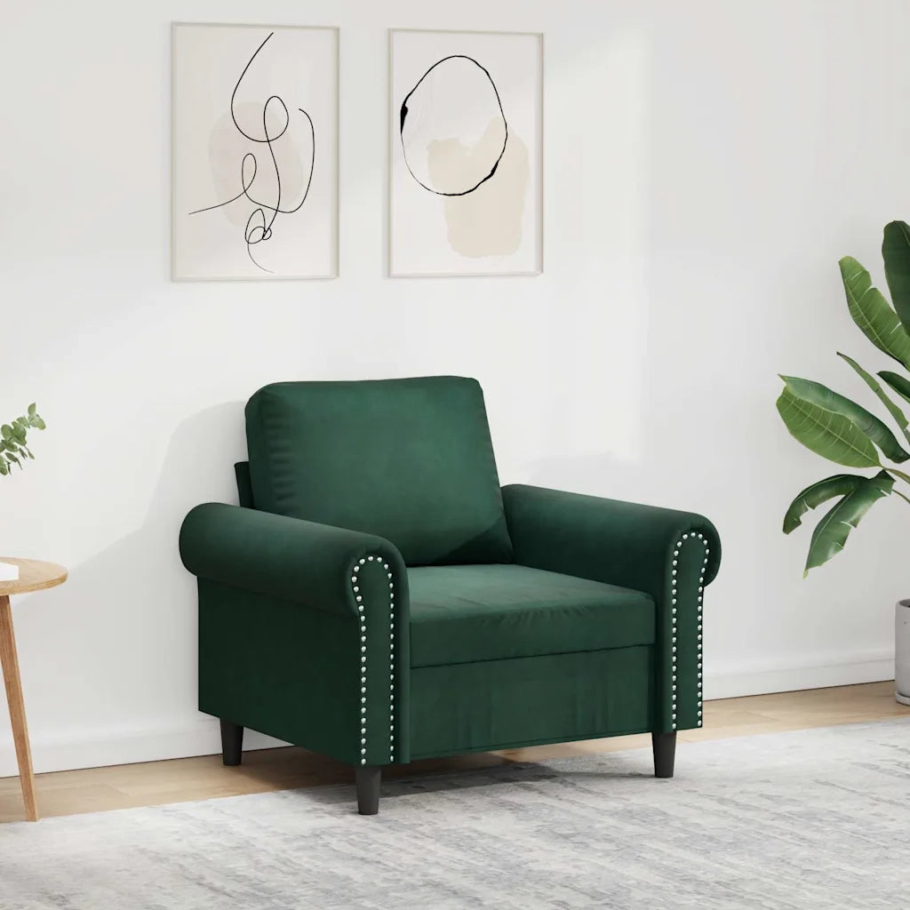 Divano Sedia-Poltrona Verde Scuro 60 cm Velluto 903711