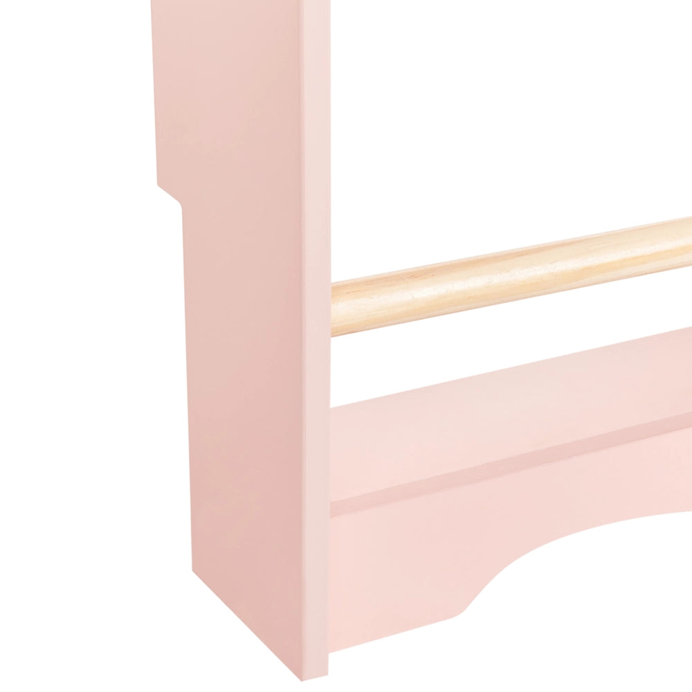 Libreria da parete rosa pastello a 3 piani in legno di pino MDF Camera dei bambini