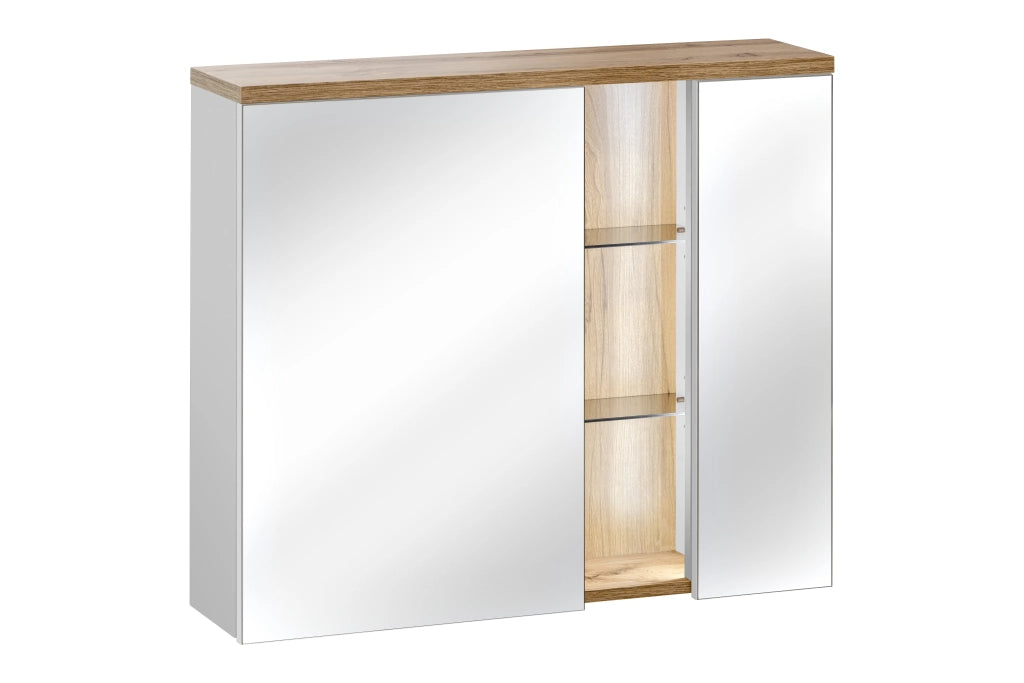 Mobile con specchio 80 cm 2 ante Bahama White 80 x 70 x 20 cm