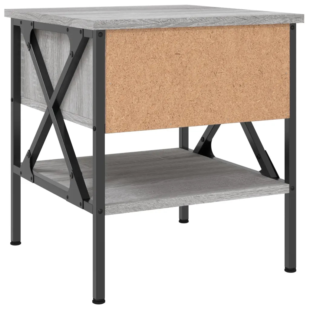 Set di 2 Comodini | Armadio da Notte | Mobiletto da notte Grigio Sonoma 40x42x45 cm in Legno Multistrato