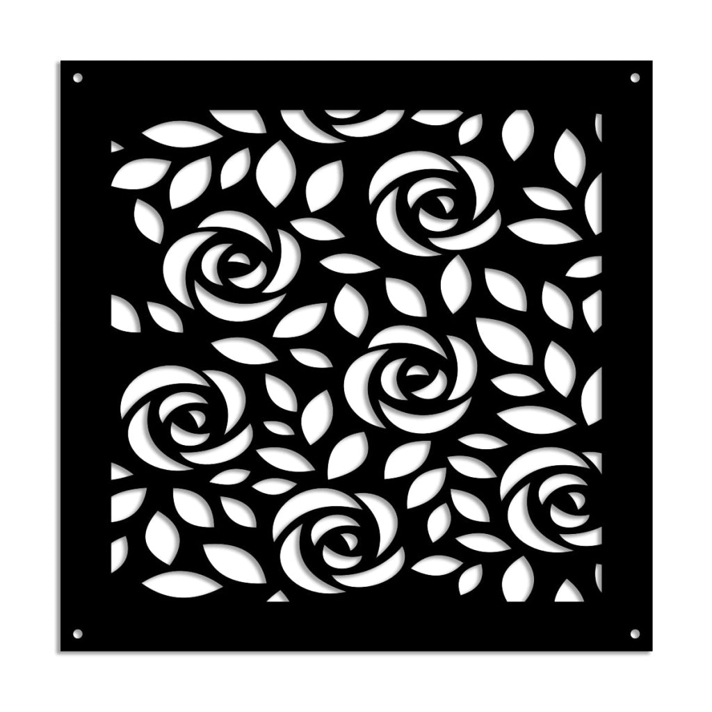 PETALI - Pannello in PVC traforato - Parasole Misura: 48x48 cm, Colore: nero