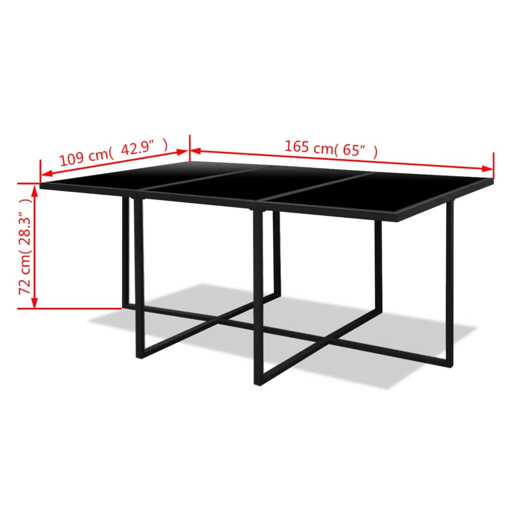 Set da Pranzo da Giardino 11 pz con Cuscini in Polyrattan Nero 42760