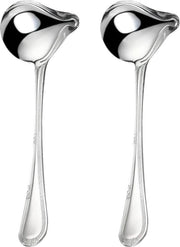 Due cucchiai in acciaio inossidabile - cucchiaio con beccuccio - per salse, zuppe, brodi.