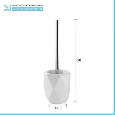 Portascopino bagno d'appoggio bianco Gedy serie Dalia in ceramica