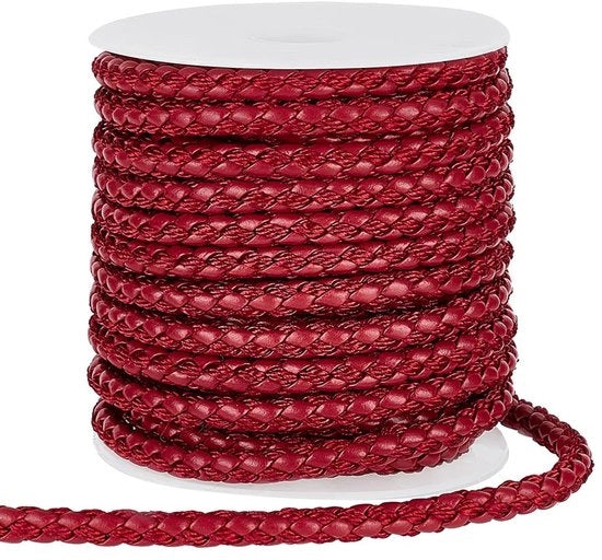 Cordone in pelle 5,5 mm - 10 metri a spirale - Tradizionale - Per collane/bracciali - Decorazione natalizia - Massimo carico di 15 libbre - Cordone per collane