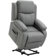 Poltrona Relax Elettrica e Alzapersona Reclinabile fino 160° con Telecomando, in Similpelle - Grigio