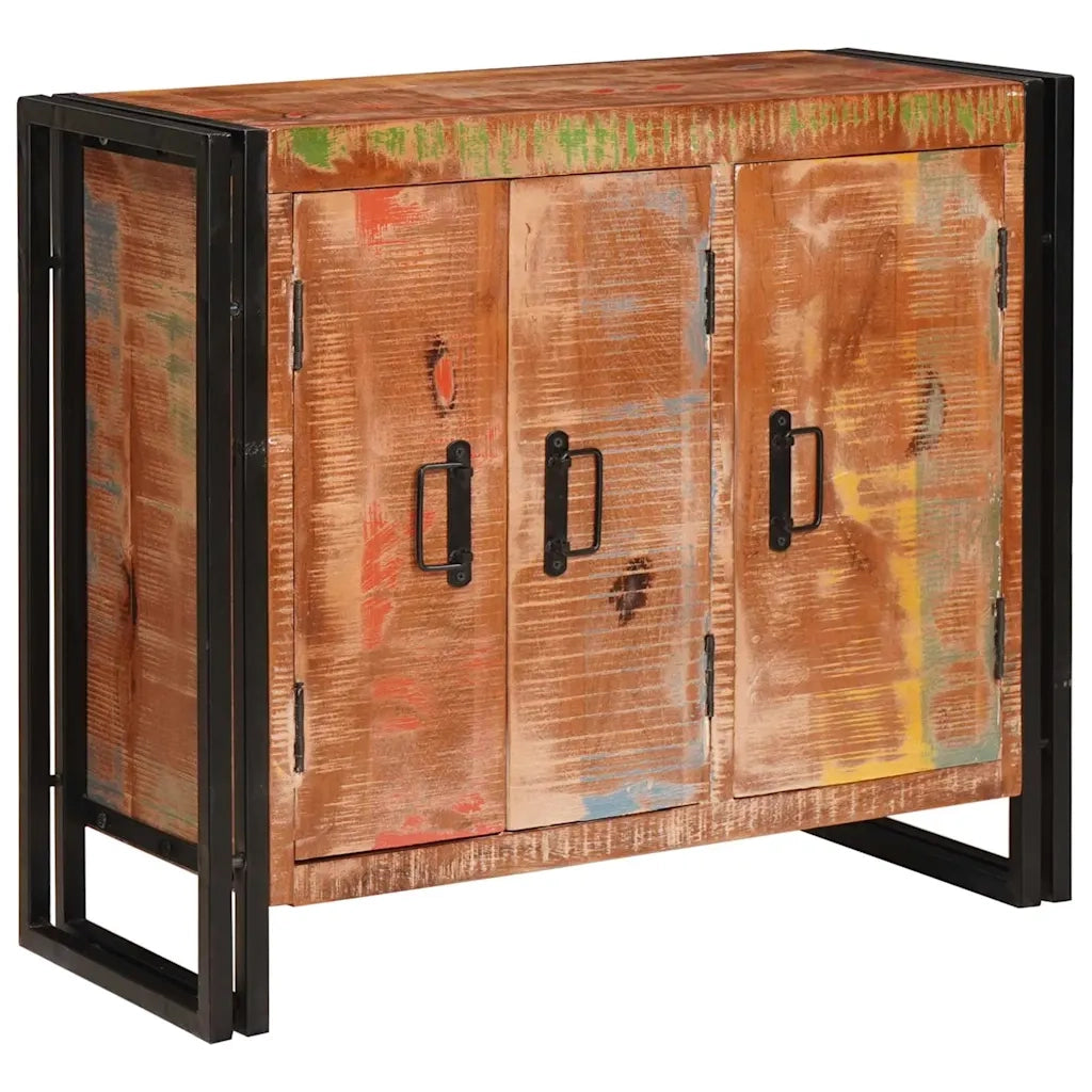 Credenza | Madia | Buffet da pranzo | Armadio da pranzo con porte Marrone Legno Recuperato Massello e Metallo