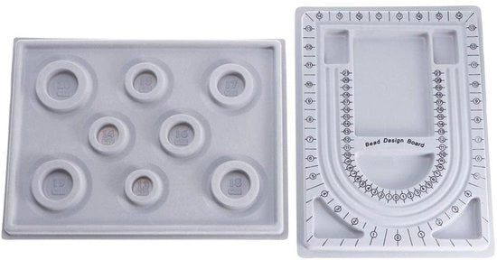 Strumento per creare gioielli - 2 pezzi - Materiali PE/suède - Dimensioni 32x24/35x26 cm - Utilizzo professionale - Kit per creare perle