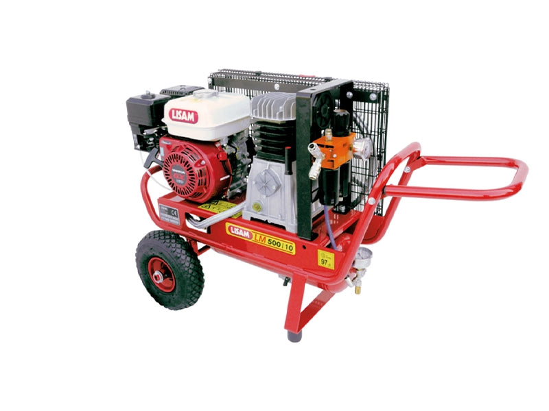 Motocompressore a benzina Lisam LM 500/10 con motore Honda da 5,5 Hp