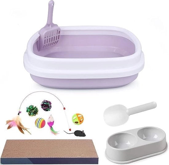 Kit per gatti, Kit di avviamento per gatti per gatti da appartamento/gattai, gattai e scopa, cuscino per gatti, gattai doppi, giocattoli per gatti, cucchiaio per cibo per gatti
