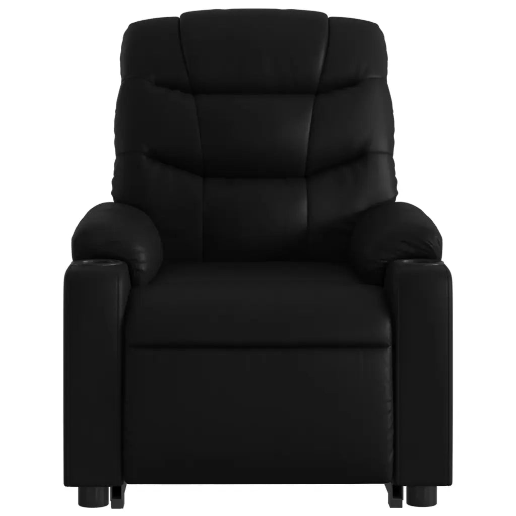 Poltrona Alzapersona Reclinabile Massaggio Nero Similpelle 3206606