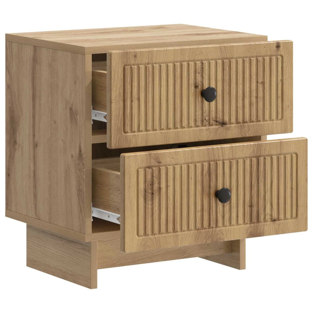 Armadio da Notte 2 pcs Rovere Artigianale 43 x 34,5 x 47,5 cm 893854