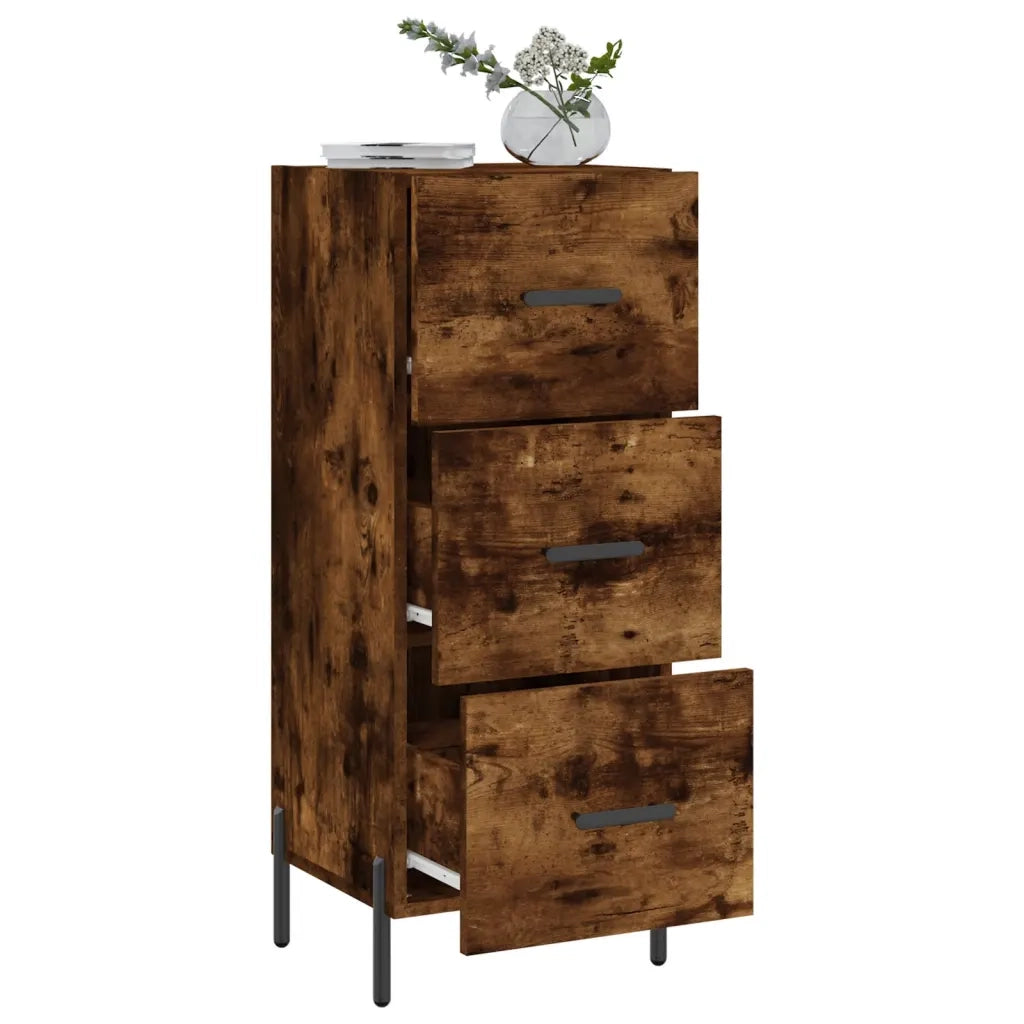Credenza Rovere Fumo 34,5x34x90 cm in Legno Multistrato 828617
