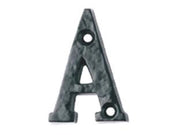 LETTERA ALFABETO A IN FERRO NERO OPACO