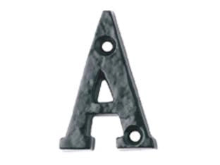LETTERA ALFABETO A IN FERRO NERO OPACO