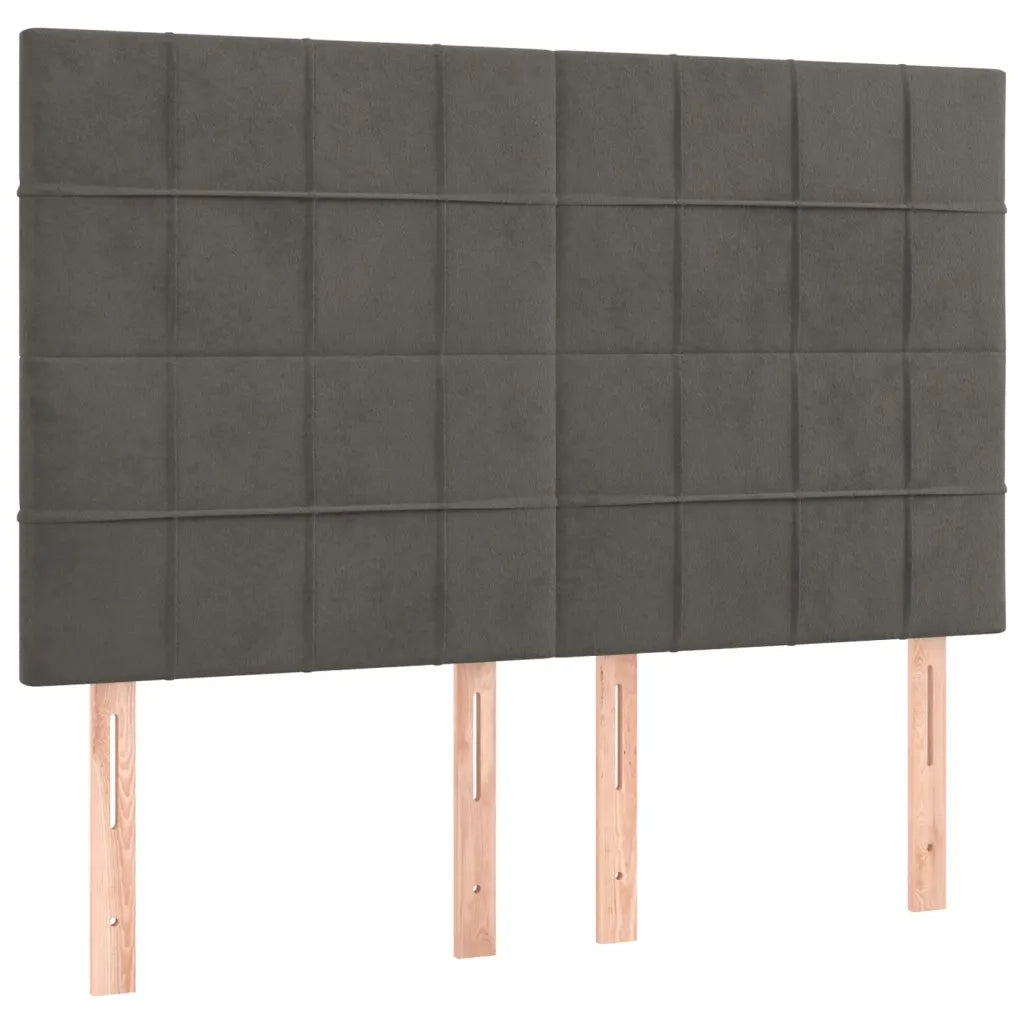 Giroletto con Testiera Grigio Scuro 140x200 cm in Velluto cod mxl 62407