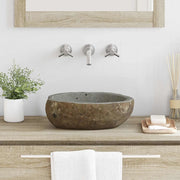 vidaXL Lavabo Grigio chiaro (30-37) x (25-30) x 12 cm Pietra di Fiume