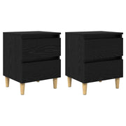 Set di 2 unità letto compatte con cassetto 40 x 35 x 50 cm utilizzo versatile stile rustico legno ingegnerizzato nero 02_0054527