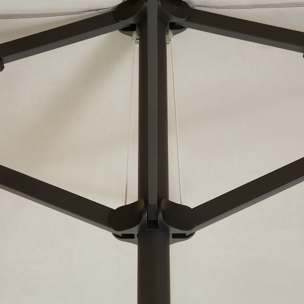 Ombrellone da giardino in tessuto beige alluminio 247 cm resistente agli agenti atmosferici