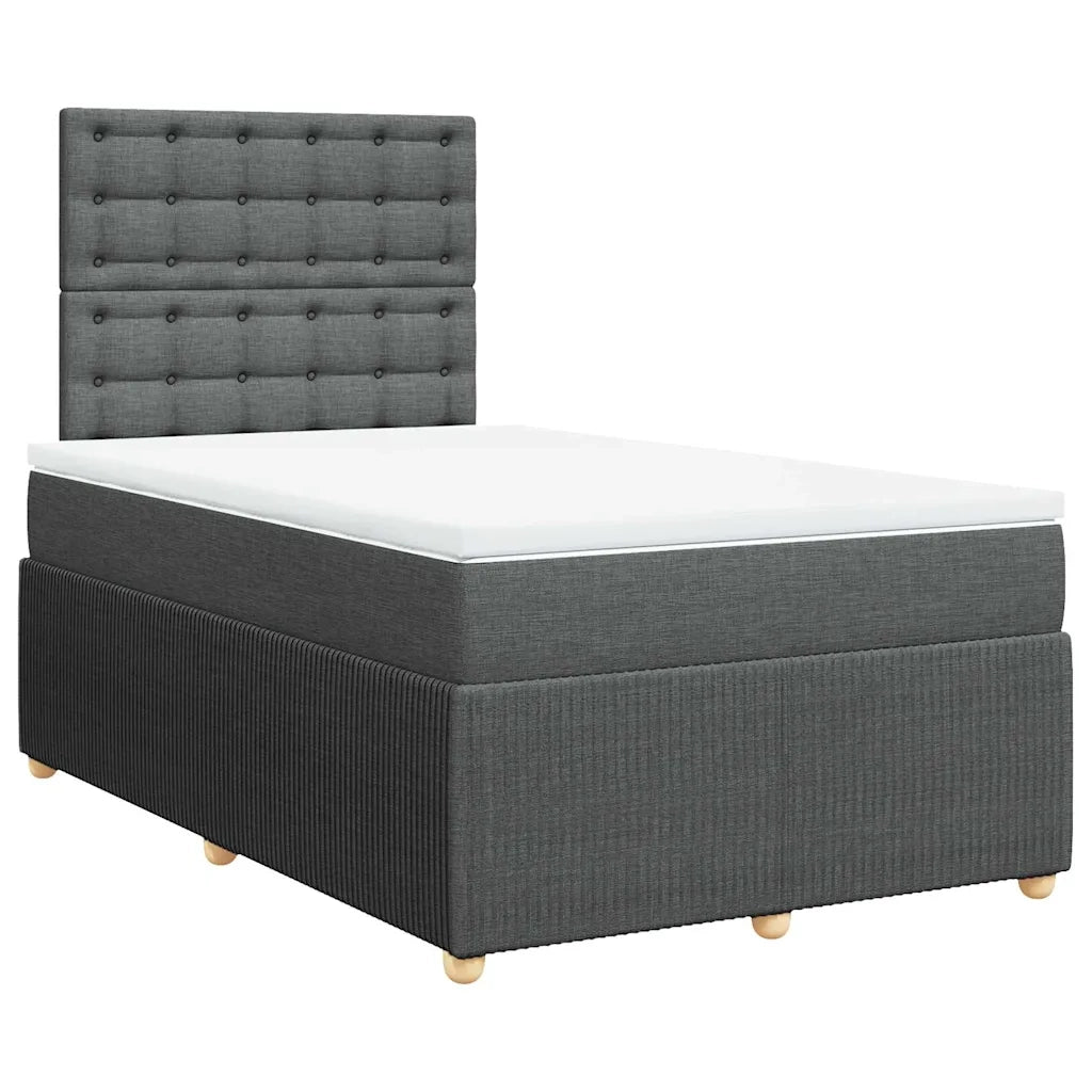 Giroletto a Molle con Materasso Grigio Scuro 120x200 cm Tessuto