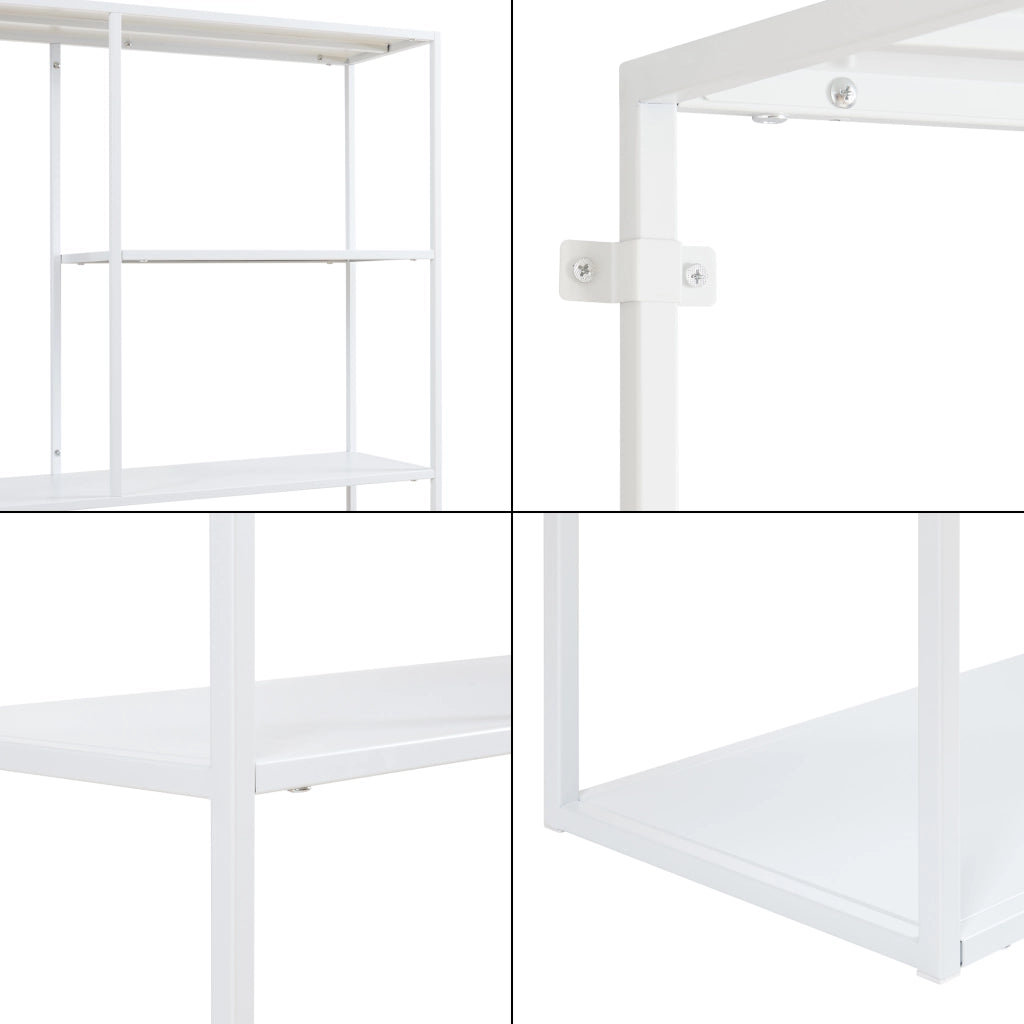 Scaffale da Terra Vehmaa in Acciaio Bianco 188 x 90 x 30 cm [en.casa]