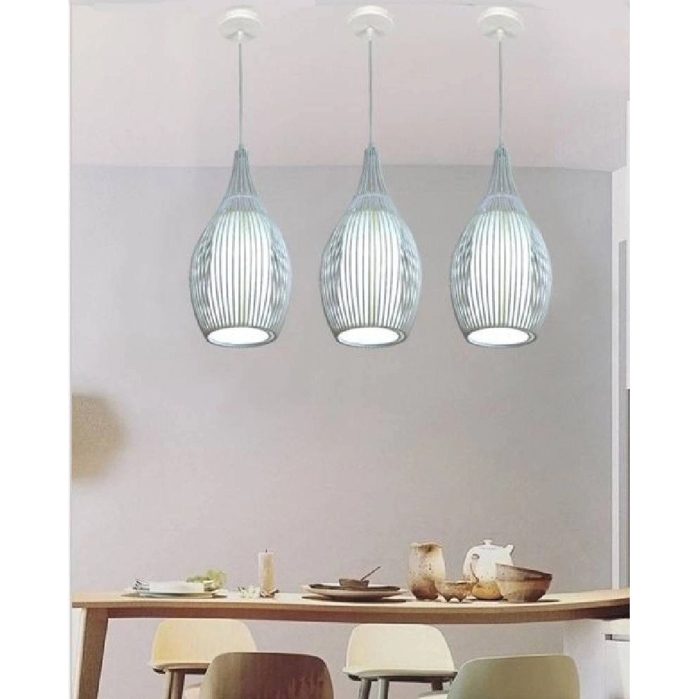 Trade Shop - Lampadario Sospeso Ovale Pendente A Sospensione Moderno E27 Plafoniera B19 -